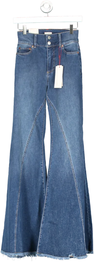 Alice   Olivia Blue Beautiful Seamed Wide Leg Jeans W25