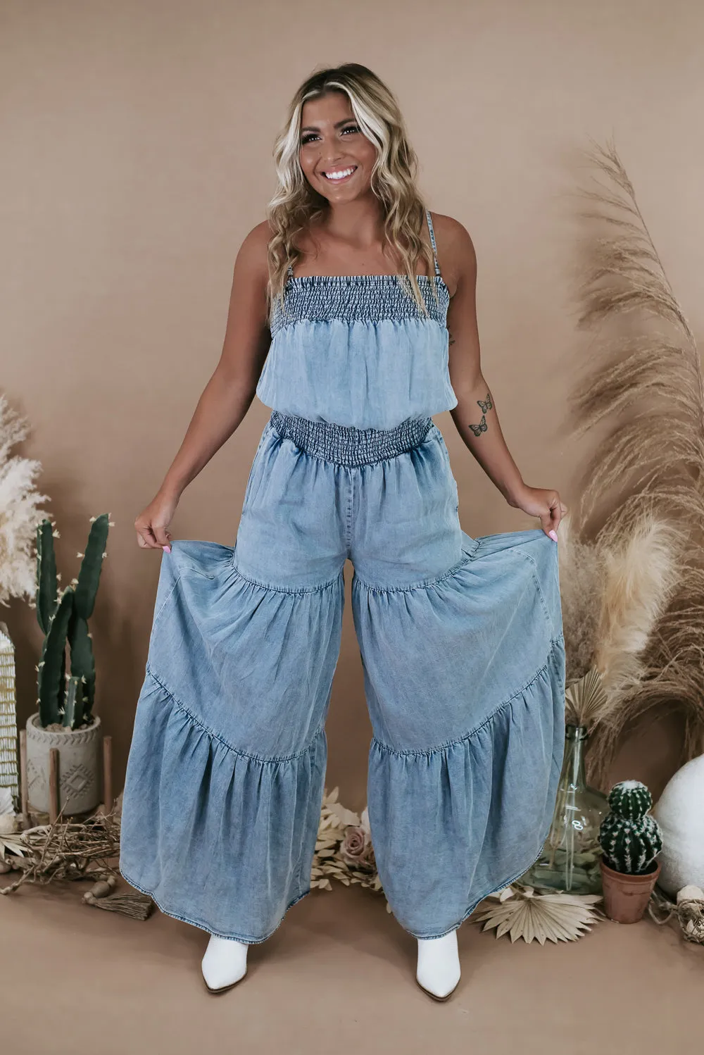 Bliss & Boho Jumpsuit, Blue