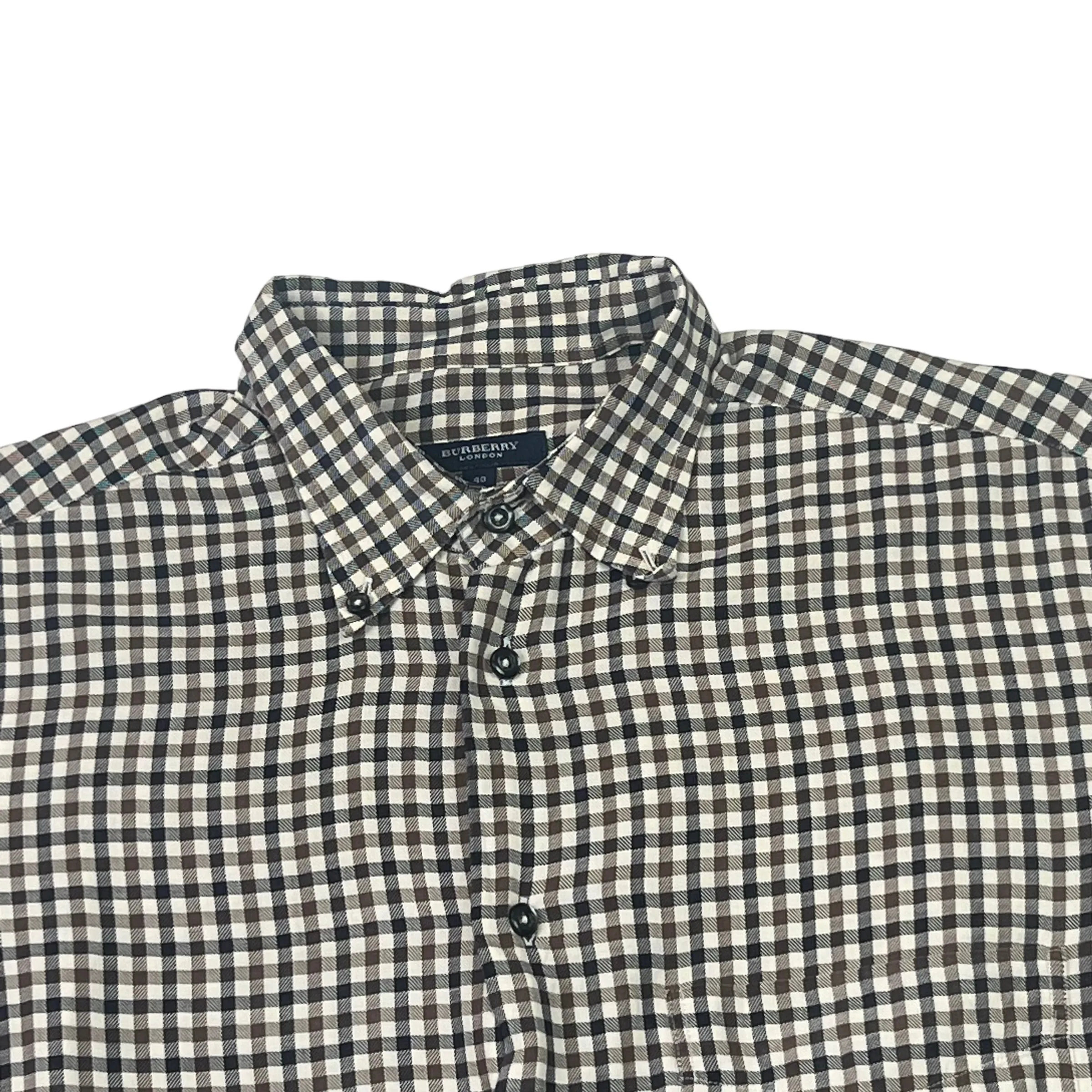 Burberry Brown Chequered Long Sleeve Shirt