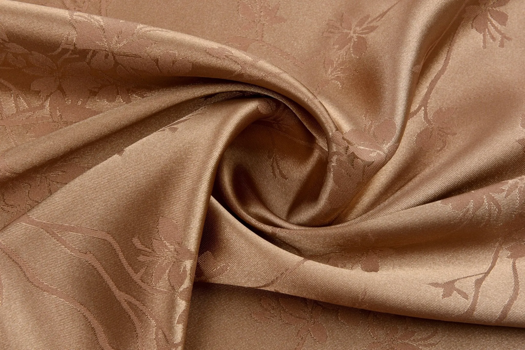 Charmeuse Stretch Satin Apricot Flower Jacquard, Soft Stretch Satin Fabric-31105