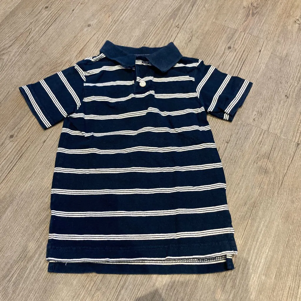 Children's Place navy blue stripe polo tshirt 4T