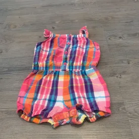 Children's Place Pink Plaid Romper 12-18m