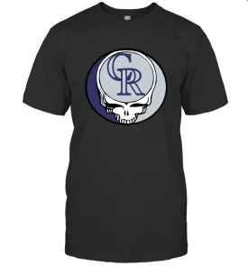 Colorado Rockies Grateful Dead Steal Your Face Baseball Mens T-Shirt