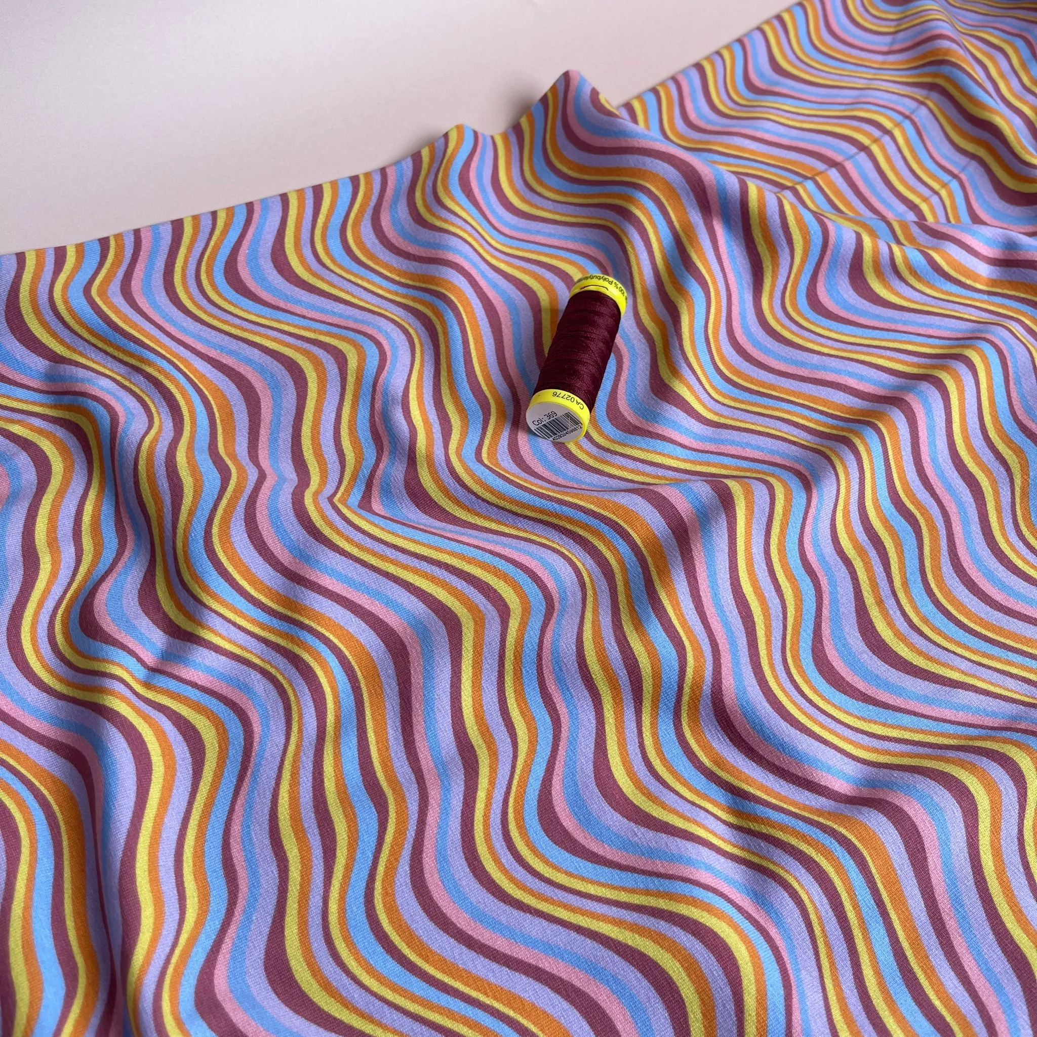 Danish Design - Rainbow Waves Cotton Jersey Fabric