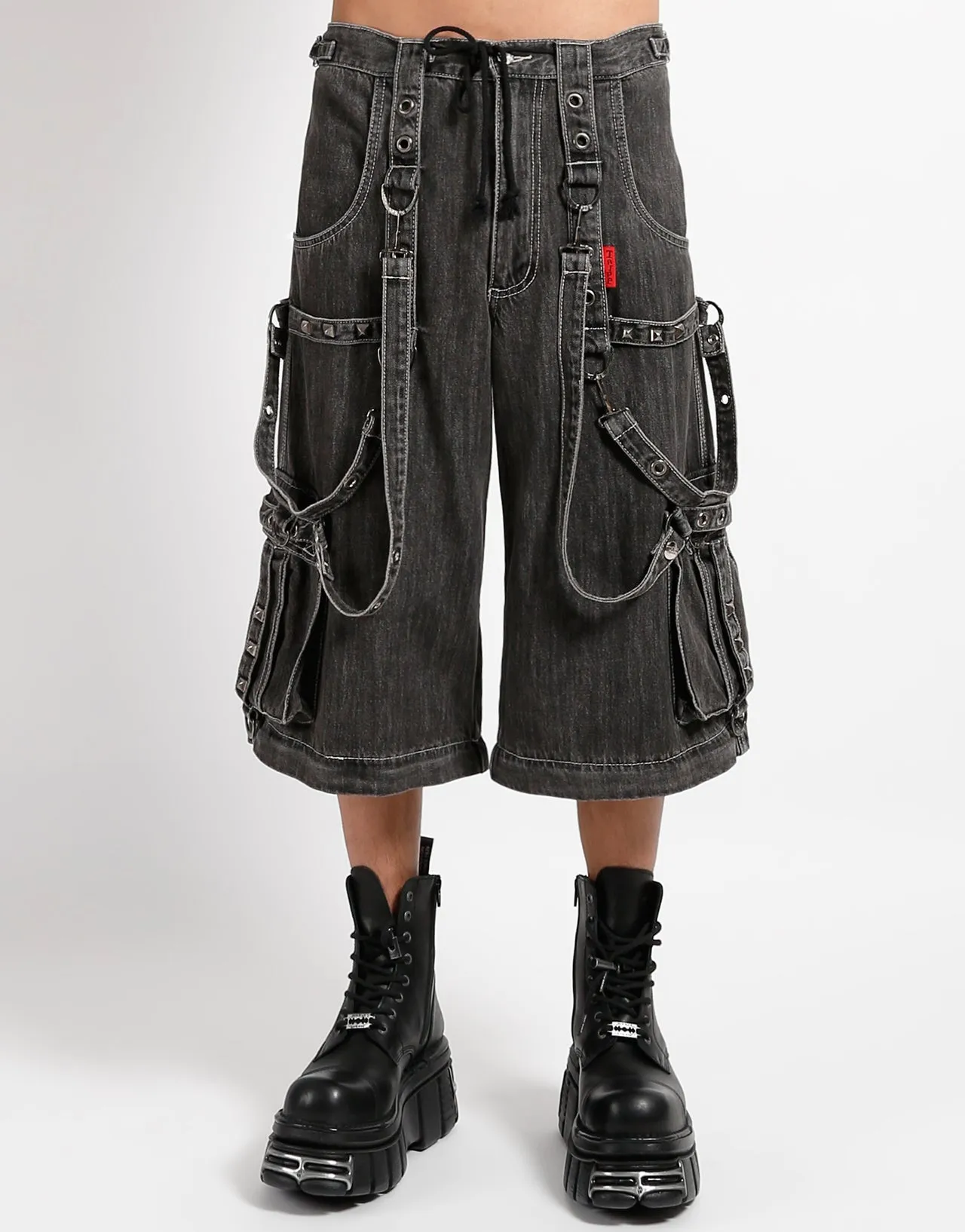 DENIM STRAP PANT BLACK