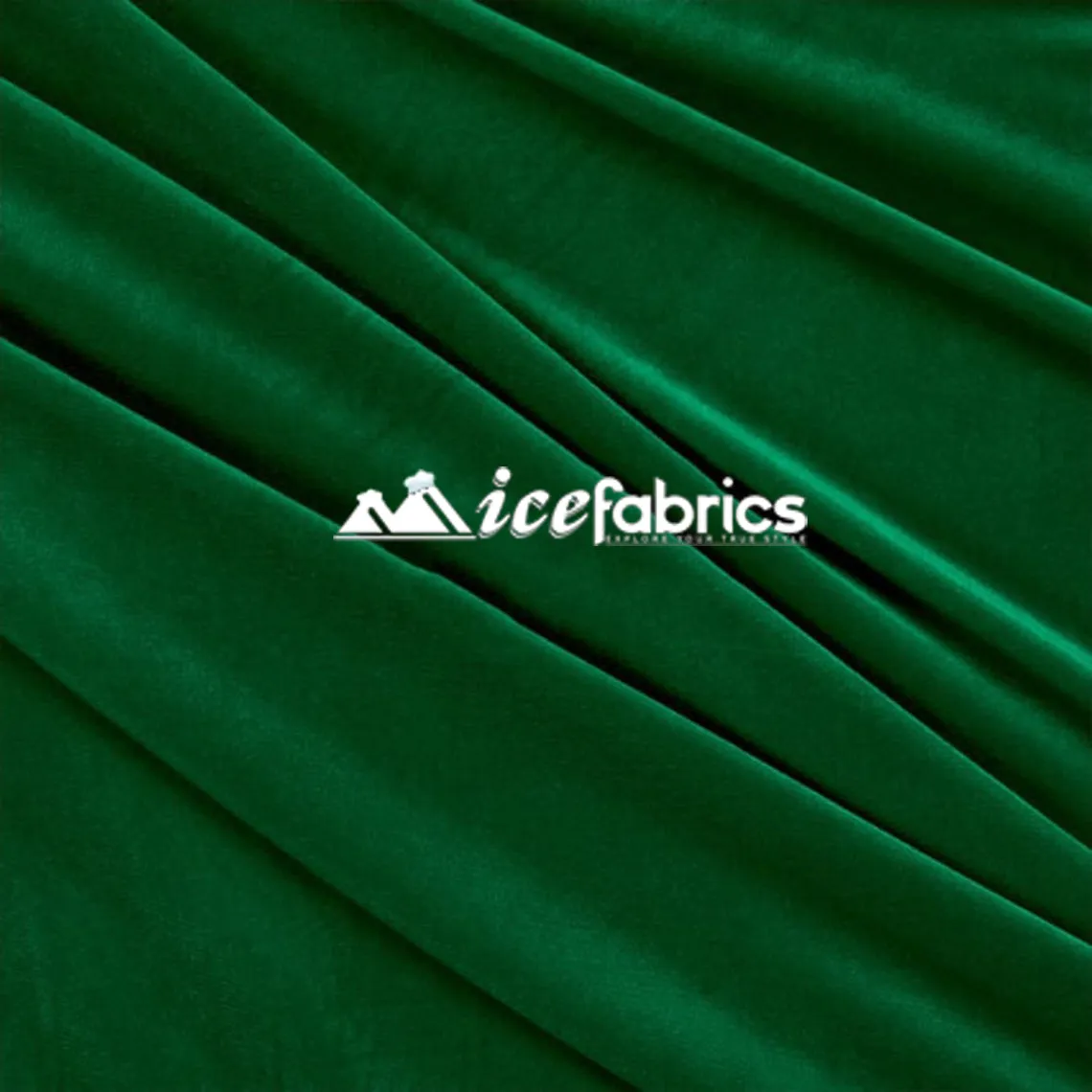 Flag Green Poly Spandex 4 Way Stretch Velvet Fabric/ super Soft