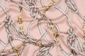 Fluid Printed Twill Satin - Chains - Double Face