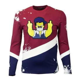 M209 El Chapo Simpson Long Sleeve Tee - Burgundy