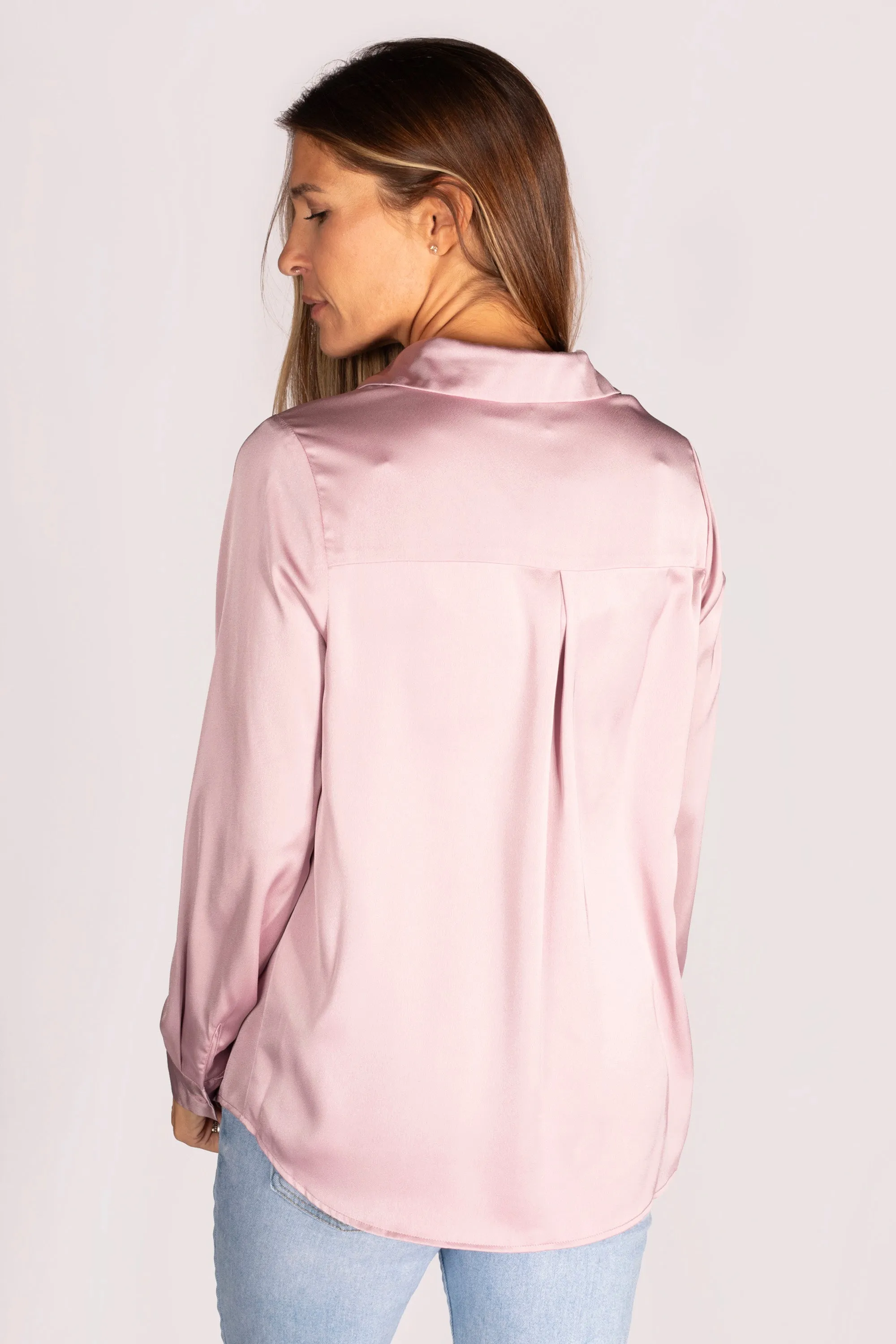 Mona Dusty Lilac Satin Top - FINAL SALE