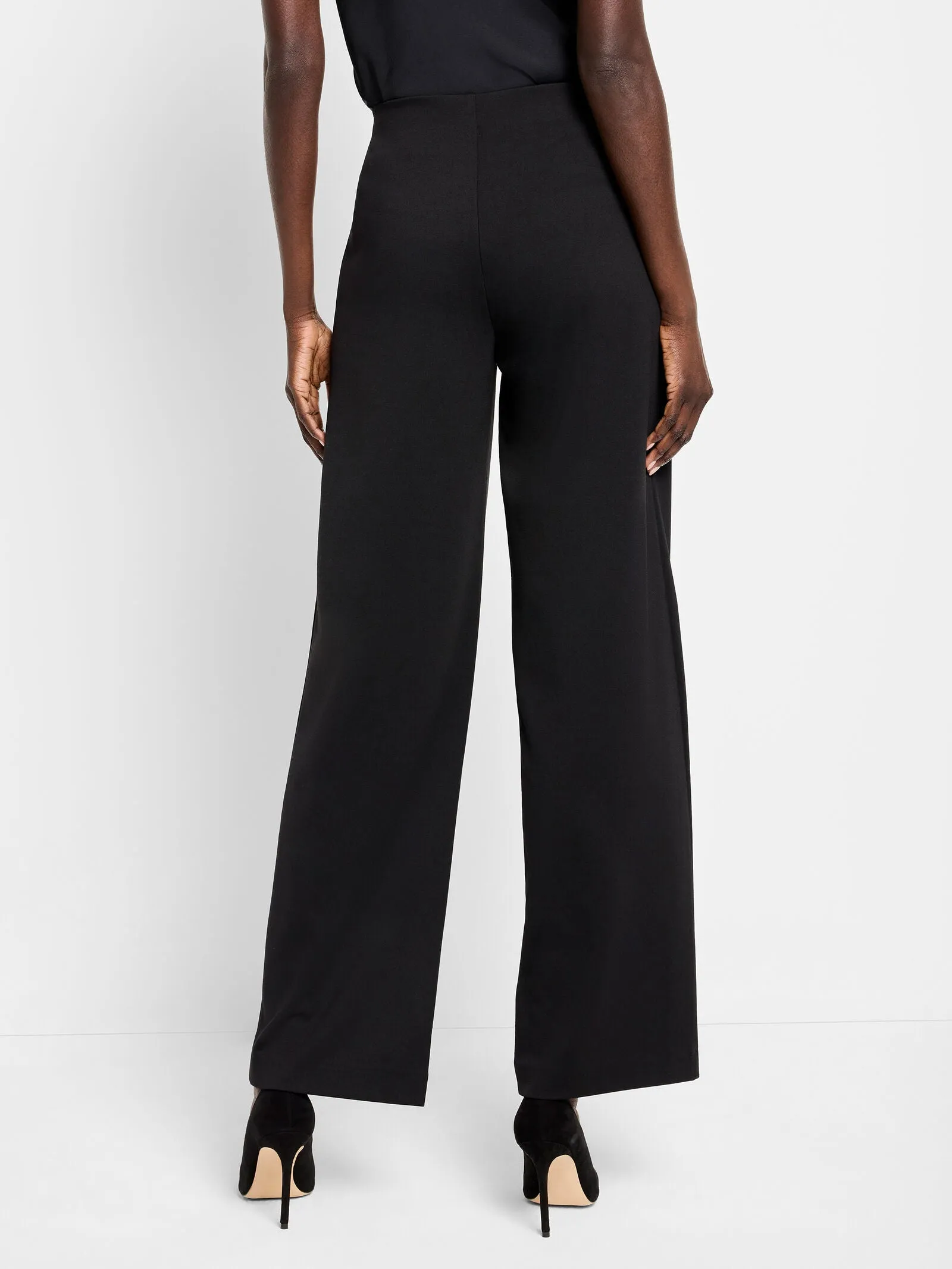 Nic   Zoe Drapey Ponte Wide Leg Pants