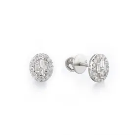 Oval Baguette Studs