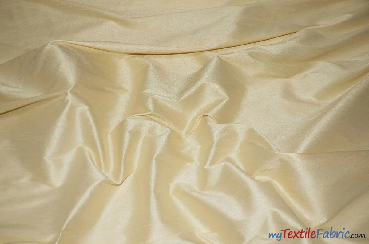 Polyester Silk Fabric - Faux Silk - Polyester Dupioni Fabric - Sample Swatch - 54&#34; Wide - Multiple Colors