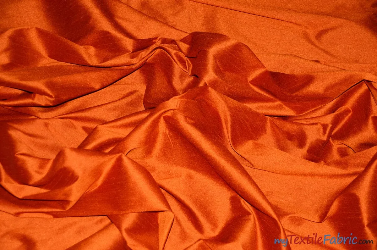 Polyester Silk Fabric - Faux Silk - Polyester Dupioni Fabric - Sample Swatch - 54&#34; Wide - Multiple Colors