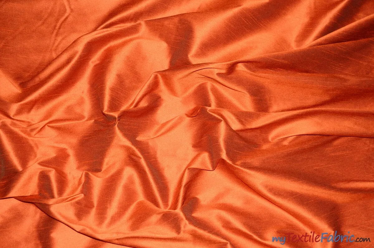 Polyester Silk Fabric - Faux Silk - Polyester Dupioni Fabric - Sample Swatch - 54&#34; Wide - Multiple Colors