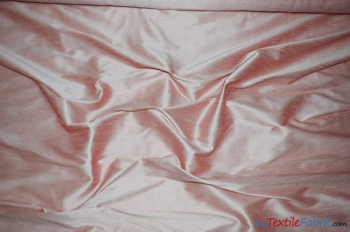 Polyester Silk Fabric - Faux Silk - Polyester Dupioni Fabric - Sample Swatch - 54&#34; Wide - Multiple Colors