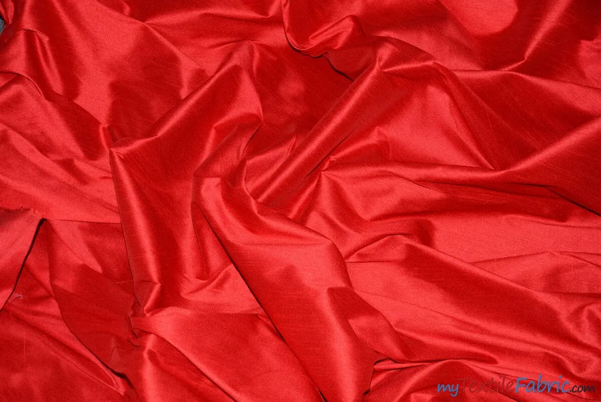 Polyester Silk Fabric - Faux Silk - Polyester Dupioni Fabric - Sample Swatch - 54&#34; Wide - Multiple Colors