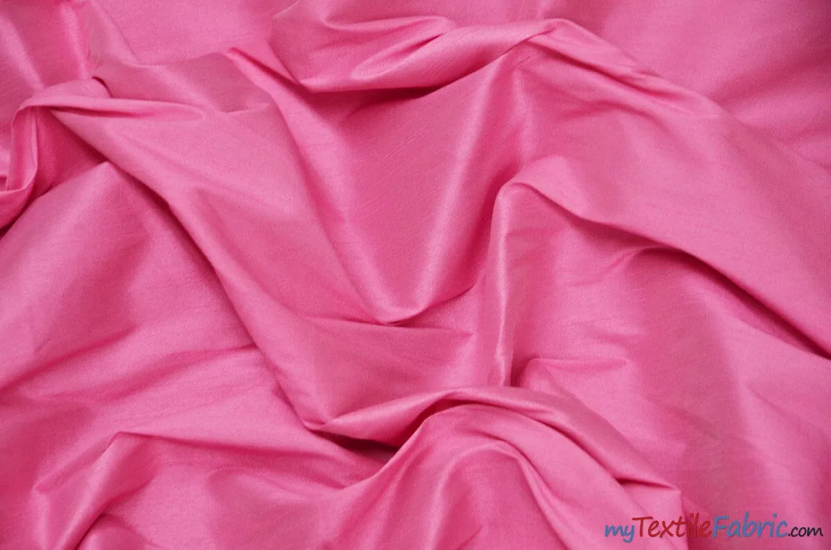 Polyester Silk Fabric - Faux Silk - Polyester Dupioni Fabric - Sample Swatch - 54&#34; Wide - Multiple Colors