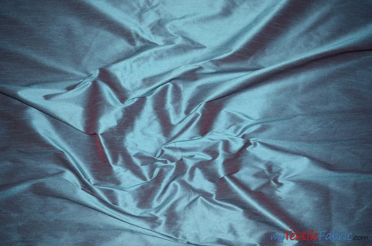 Polyester Silk Fabric - Faux Silk - Polyester Dupioni Fabric - Sample Swatch - 54&#34; Wide - Multiple Colors