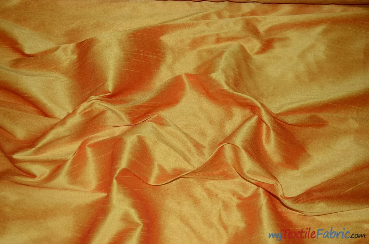 Polyester Silk Fabric - Faux Silk - Polyester Dupioni Fabric - Sample Swatch - 54&#34; Wide - Multiple Colors