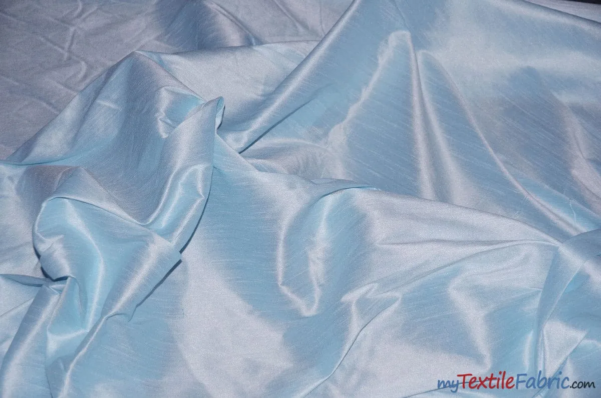 Polyester Silk Fabric - Faux Silk - Polyester Dupioni Fabric - Sample Swatch - 54&#34; Wide - Multiple Colors