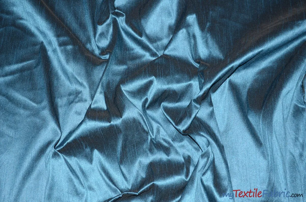 Polyester Silk Fabric - Faux Silk - Polyester Dupioni Fabric - Sample Swatch - 54&#34; Wide - Multiple Colors