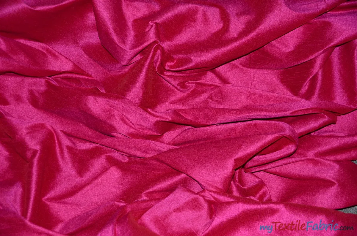 Polyester Silk Fabric - Faux Silk - Polyester Dupioni Fabric - Sample Swatch - 54&#34; Wide - Multiple Colors