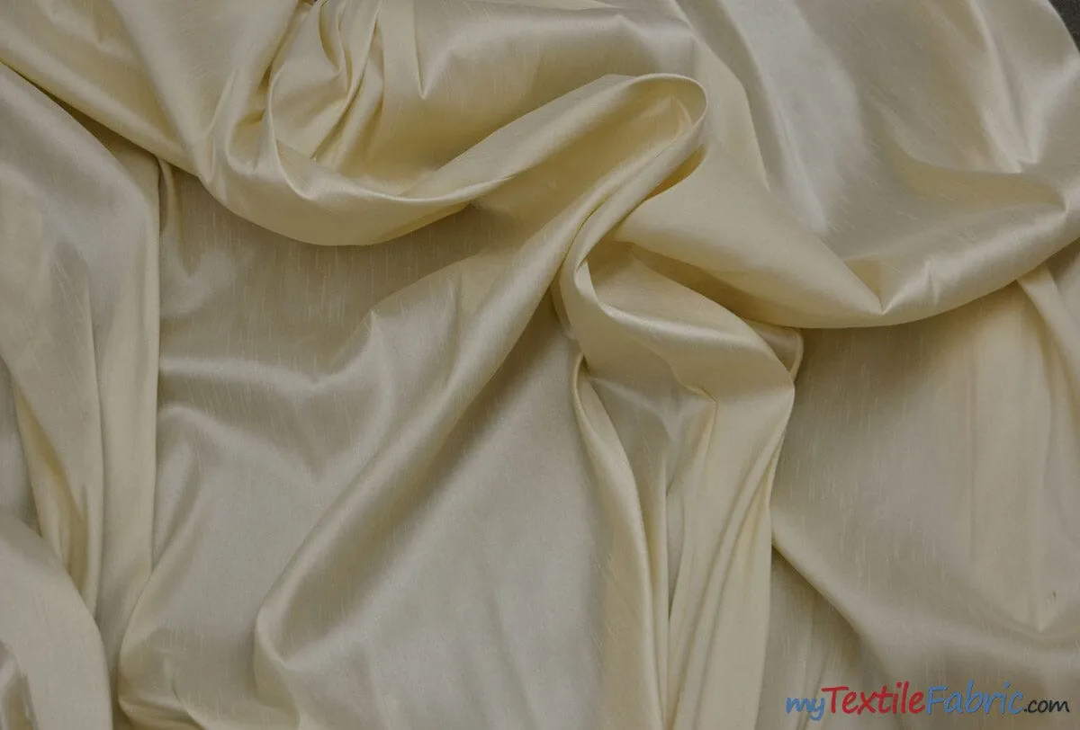 Polyester Silk Fabric - Faux Silk - Polyester Dupioni Fabric - Sample Swatch - 54&#34; Wide - Multiple Colors