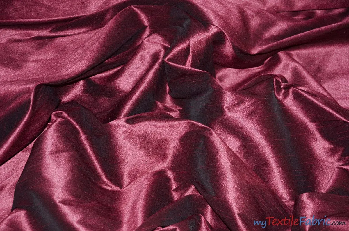 Polyester Silk Fabric - Faux Silk - Polyester Dupioni Fabric - Sample Swatch - 54&#34; Wide - Multiple Colors