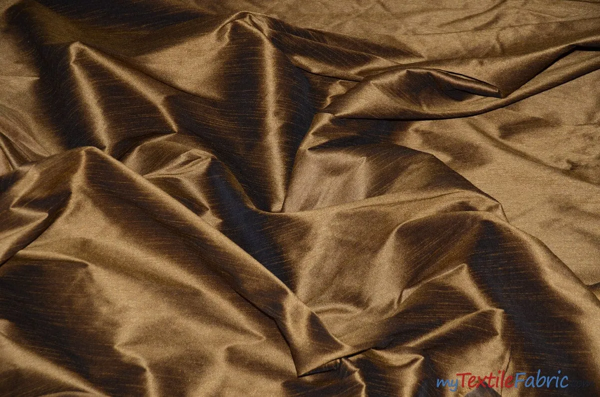 Polyester Silk Fabric - Faux Silk - Polyester Dupioni Fabric - Sample Swatch - 54&#34; Wide - Multiple Colors