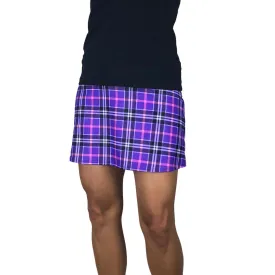 Purple Plaid Print Athletic Slim Golf Skort w/ pocket- Golf Skirt