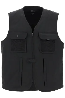 "alban technical fabric vest for PSAIY H02949 FAUX NOIR