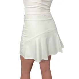 White Embossed  Flutter Golf, Running, Tennis Skort